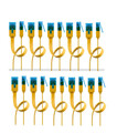 10er Set CAT 6A Flach-Patchkabel, U/UTP, gelb, Kupferleiter (CU), 3 m