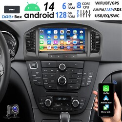 DAB+ Android 14 6+128G Autoradio Carplay GPS WIFI 4G Für Opel Insignia A 2008-12