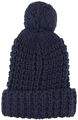 Strickmütze mit Bommel in dunkelblau Uni - Wintermütze - Mütze Größe M