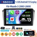 1+32GB 4Kern Autoradio Für Mazda 3 2004-2009 BK Android 13 GPS Navi CarPlay +DAB