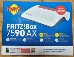 AVM Fritz!Box 7590 AX v2 Router 20002998, weiß/rot mit WiFi-6 in OVP