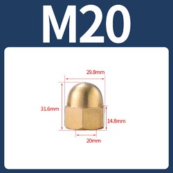 Messing Hutmutter M3 M4 M5 M6 M8 M10 M12 M14 M16-M20 Sechskant Kuppel Muttern