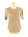 American Vintage Damen Pullover Gr. S Strick kurzarm Regular Rundhals Beige (WM)
