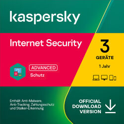 Kaspersky Internet Security 2023 incl AntiVirus - 3 PC  Download VERSIONAktivierung durch Anwender Selbst