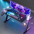160x70 cm Gaming Schreibtisch RGB LED Ergonomischer Gaming Tisch Computertisch