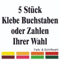 5 Stück Klebezahlen (Ziffern) Buchstaben Aufkleber Höhe 5-15cm
