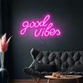 LED Leuchtschild - Good Vibes 2 - Pink - 330x180mm | GGM Gastro