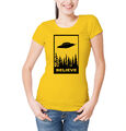 Believe in UFOs Damen-T-Shirt Entführung lustig Raumschiff 51 Area lustig