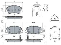 Original BOSCH Bremsbelagsatz Scheibenbremse 0 986 424 951 für Hyundai