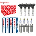 4x FEBI BILSTEIN Zündspule +4x BOSCH Zündkerze Doppelplatin für Audi A4 Avant