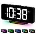 Wecker Digital Funk mit USB LED RGB Alarm Uhr Wecker Dimmbar Tischuhr Wanduhr