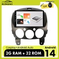 32G Für Mazda 2 2007-2013 Android 14 Autoradio Carplay GPS navi BT WIFI IPS KAM