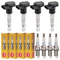 4x NTY Zündspule +4x NGK Zündkerze für Audi A4 Avant 8ED B7 2.0 TFSI 8EC
