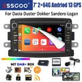 Android 13 2+64G Autoradio DAB+ Carplay GPS WIFI Für Dacia Duster Dokker Sandero
