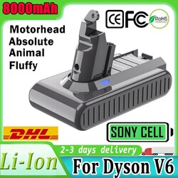 Für Dyson V6 Original Ersatzakku 8000mAh Akku DC58 DC59 SV03 SV09 DC74 DC62 DC61
