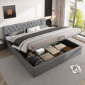 Polsterbett Doppelbett 180x200cm Bettgestell Bett mit Lattenrost und Stauraum LE