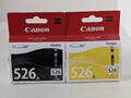 Original Canon PIXMA Series 526 Black And Yellow Ink Cartridge New In Box 