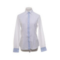 Van Laack, Bluse, Größe: 38, Weiß/Blau, Baumwolle, Damen #AqQ