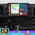 Android 14 2K Autoradio Carplay GPS Nav Für VW T6 Transporter Multivan 2016-2021