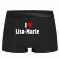 Boxershorts I Love Lisa-Marie das ideale Geschenk für Valentinstag Weihnachten