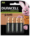 Duracell Recharge Ultra Turbo Akku AA Mignon HR06 2.500 mAh Precharged 4er Pack
