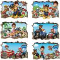 PAW PATROL 140cm STICKER 3D Wandaufkleber Wandtattoo Loch