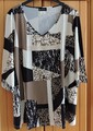 m. Collection Edles Shirt  Longshirt  mit Ziersteinchen  3/4  Ärmel gemustert