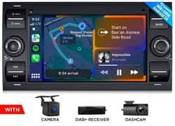CAM+DVR+DAB+Eonon FDX7 7"IPS Android Auto 14 Autoradio GPS Navi CarPlay Für Ford