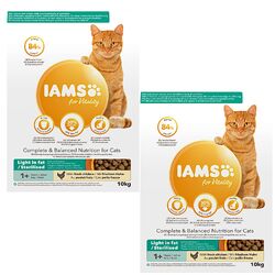 (€ 4,20 / kg) IAMS for Vitality Light in Fat/Sterilised Huhn Katzenfutter 2x10kg