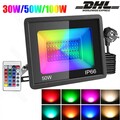LED Fluter Flutlicht Scheinwerfer Außen Strahler RGB 10-100W Garten Lampe Fluter