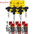 6x HELLA Zündspule + CHAMPION Zündkerze für Opel Vectra C Caravan Saab 9-3