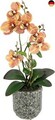 Kunstblume Schmetterling Orchidee 38cm mit Blätter und Luftwurzeln im Topf aus 