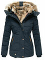 Navahoo warme Damen Winter Jacke lang Teddyfell Winterjacke Parka Mantel Coat DE