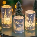 Windlicht Glas für Weihnachtsdeko Innen: Romadedi 3er Set LED Windlichter mit