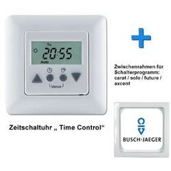 Time Control  Rolladen Steuerung + Busch-Jäger Zwischenrahmen für Jalousie Rollo