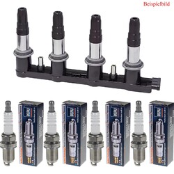 HART Zündspule + 4x BERU Zündkerze für Opel Astra H Caravan L35 1.6 Fiat Croma