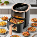XXL Heißluftfritteuse 6L Fritteusen Friteuse Heißluft Air Fryer 1500W ohne Öl DE