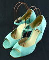 Sandalette aus Leder Gr. 41 Hellgrün Damen Sommer-Schuhe Freizeitschuhe RPW