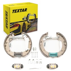 TEXTAR BREMSBACKEN SATZ 203,2mm +RADBREMSZYLINDER +NACHSTELLER passend für HYUND