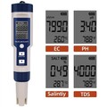 Digitales PH Messgerät,5-in-1 Wassertester Mit Hintergrundbeleuchtung,PH TDS EC