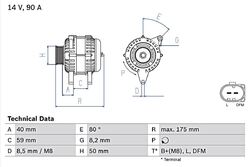 BOSCH Generator Für SEAT Alhambra Altea SKODA Fabia VW Fox 0986041310