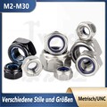 Metrisch/UNC Stopmuttern DIN 985 Sicherungsmutter Selbstsichernde Muttern M2-M30