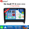 4-Kern Android 14 Autoradio GPS Nav Carplay Für Audi TT MK2 2006-14 WIFI BT Bose