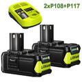 2x 5,0Ah Für Ryobi Akku 18V 8,0 Ah HP Lithium One Plus RB18L50 P108 / Ladegerät