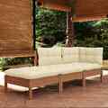 3-tlg. Garten Lounge Set mit Auflagen Kissen Sofa Balkon Sitzgruppe Garnitur