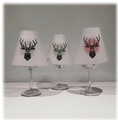 3-er SET Weinglas LampenSchirm Geschenk Rentier Hirsch Tisch Deko Wichtel Tanne