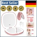 LED Taschenspiegel mit 1X/10×Vergrößerung und Beleuchtung,USB Wiederaufladbar...