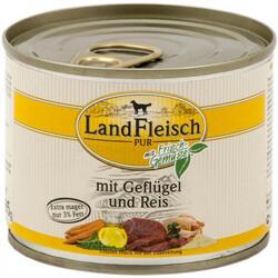Landfleisch Dog Pur Geflügel & Reis extra mager 195 g (Menge: 12 je Bestellei...
