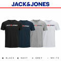 Jack and Jones Herren-T-Shirt Essentials klassisches Logo einfarbig schmale Passform weiche Baumwolle