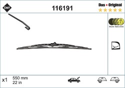 Wischblatt Scheibenwischer DAS ORIGINAL SINGLE SWF 116191 für MERCEDES VOLVO S80